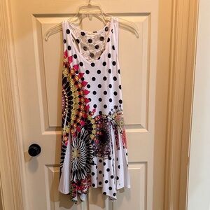 Simply Couture White and Black Polka Dot Tunic